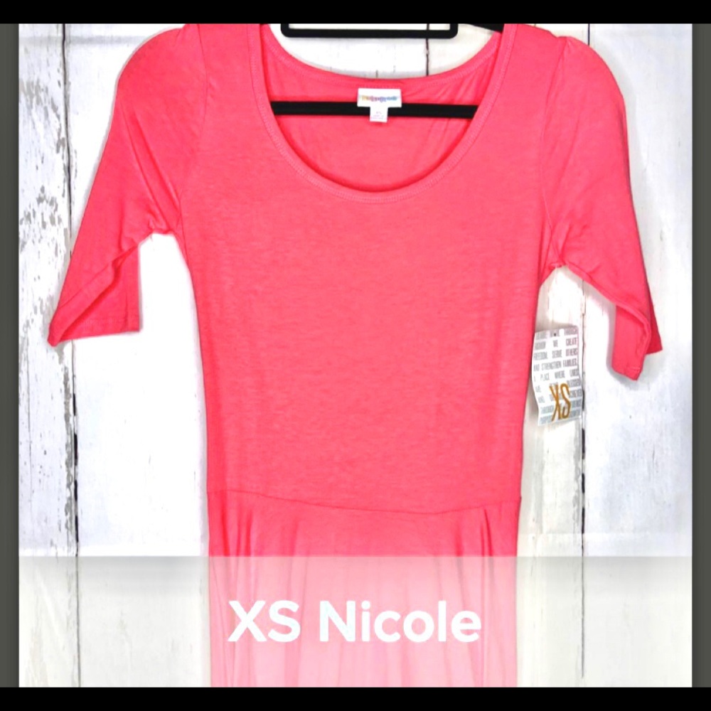 Xs Nicole A-line Dress Solid Pink NWT